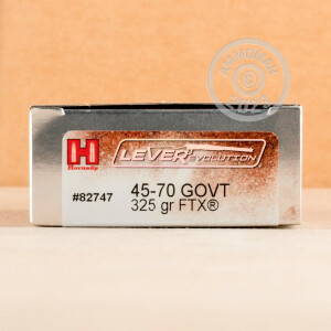 Image of Hornady 45-70 Government rifle ammunition.