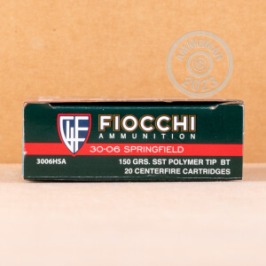 Photo detailing the .30-06 SPRINGFIELD FIOCCHI EXTREMA HUNTING 150 GRAIN SST (20 ROUNDS) for sale at AmmoMan.com.