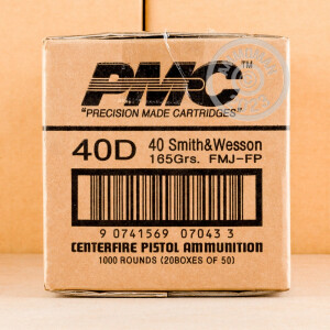 Photo detailing the 40 SMITH & WESSON 165 GRAIN PMC #40D (1000 ROUNDS) for sale at AmmoMan.com.