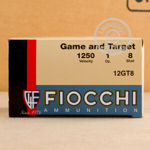 Image of 12 GAUGE FIOCCHI GAME AND TARGET 2-3/4“ 1 OZ. #8 SHOT (25 ROUNDS)