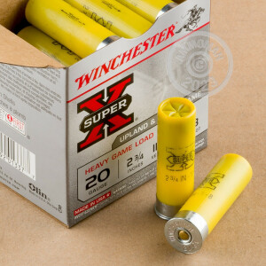 Photo detailing the 20 GAUGE WINCHESTER SUPER-X 2-3/4" 1 OZ. #8 SHOT (25 ROUNDS) for sale at AmmoMan.com.