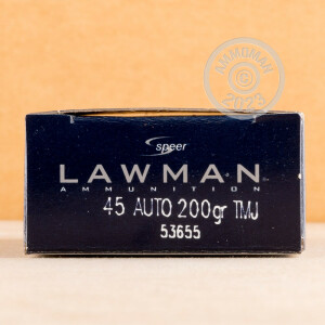 An image of .45 Automatic ammo made by Speer at AmmoMan.com.