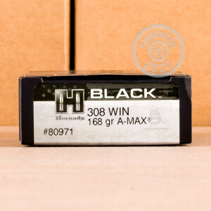 Image of 308 WIN HORNADY BLACK 168 GRAIN A-MAX (20 ROUNDS)