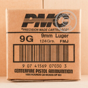 Image of the 9MM LUGER PMC BRONZE 124 GRAIN FMJ (1000 ROUNDS) available at AmmoMan.com.