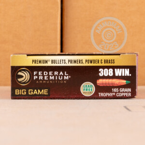 Photograph showing detail of 308 WIN FEDERAL PREMIUM VITAL-SHOK 165 GRAIN POLYMER TIP (20 ROUNDS)