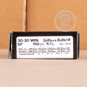 Photo detailing the 30-30 SELLIER & BELLOT 150 GRAIN SP (500 ROUNDS) for sale at AmmoMan.com.