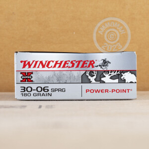 Photo detailing the 30-06 SPRINGFIELD WINCHESTER SUPER-X 180 GRAIN POWER-POINT SP (200 ROUNDS) for sale at AmmoMan.com.