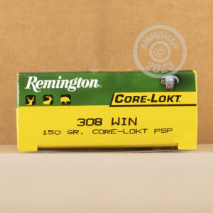 Image of the 308 WIN REMINGTON CORE-LOKT 150 GRAIN PSP (20 ROUNDS) available at AmmoMan.com.