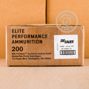 Image of 10mm ammo by SIG that's ideal for home protection.