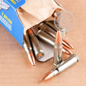 Image of Silver Bear 7.62 x 39 rifle ammunition.