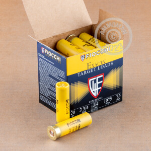 Image of the 20 GAUGE FIOCCHI LOW RECOIL TARGET 2-3/4" #7.5 SHOT (25 SHELLS) available at AmmoMan.com.
