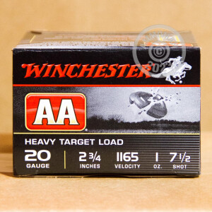 Image of 20 GAUGE WINCHESTER AA HEAVY TARGET 2-3/4" 1 OZ. #7.5 SHOT (25 ROUNDS)