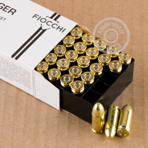 Photograph showing detail of 9MM FIOCCHI 115 GRAIN FMJ (1000 ROUNDS)