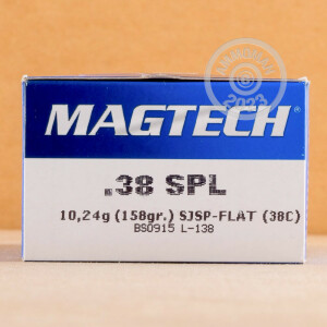 Photograph showing detail of 38 SPECIAL MAGTECH 158 GRAIN SJSP (50 ROUNDS)