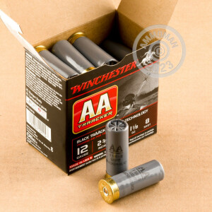 Photograph showing detail of 12 GAUGE WINCHESTER AA TRAACKER 2-3/4" 1-1/8 OZ. #8 SHOT (25 ROUNDS)