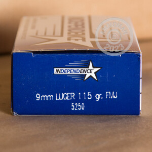 Photo of 9mm Luger FMJ ammo by Independence for sale at AmmoMan.com.