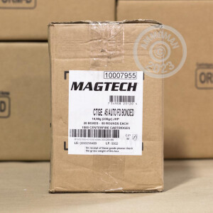 Photo detailing the 45 ACP MAGTECH FIRST DEFENSE 230 GRAIN JHP BONDED (1000 ROUNDS) for sale at AmmoMan.com.