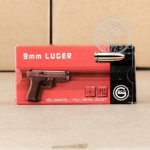 Image of 9mm Luger ammo by GECO that's ideal for training at the range.