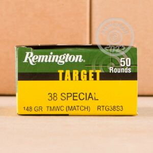 Photo detailing the 38 SPECIAL 148 GRAIN WADCUTTER MATCH REMINGTON TARGET (50 ROUNDS) for sale at AmmoMan.com.