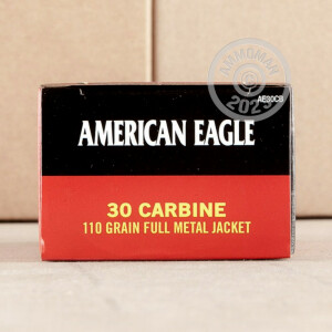 Photograph showing detail of 30 CARBINE FEDERAL AMERICAN EAGLE 110 GRAIN FMJ (50 ROUNDS)