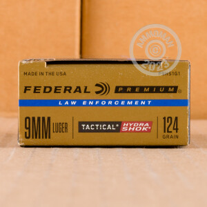 Photograph showing detail of 9MM FEDERAL HYDRA-SHOK 124 GRAIN JHP (1000 ROUNDS)