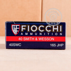 Photo detailing the 40 S&W FIOCCHI 165 GRAIN JACKETED HOLLOW POINT (50 ROUNDS) for sale at AmmoMan.com.