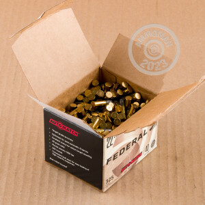 Photograph showing detail of 22 LR FEDERAL AUTO-MATCH TARGET 40 GRAIN LRN (3250 ROUNDS)
