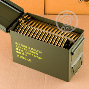 Photo detailing the 7.62X51 SELLIER & BELLOT 147 GRAIN FMJ M80 LINKED (500 ROUNDS) for sale at AmmoMan.com.