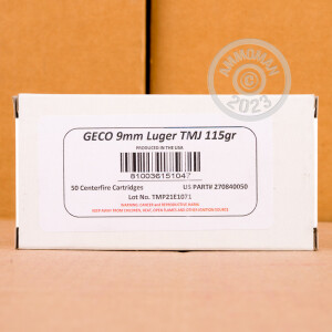 Photo of 9mm Luger TMJ ammo by GECO for sale at AmmoMan.com.
