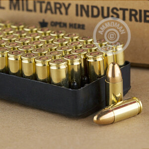 Image of Israeli Military Industries 9mm Luger pistol ammunition.