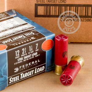 Photo detailing the 12 GAUGE FEDERAL TOP GUN STEEL 2-3/4" #7 (25 SHELLS) for sale at AmmoMan.com.