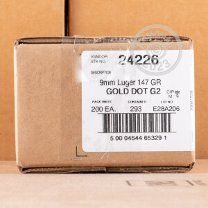Image of the 9MM SPEER GOLD DOT G2 147 GRAIN JHP (200 ROUNDS) available at AmmoMan.com.
