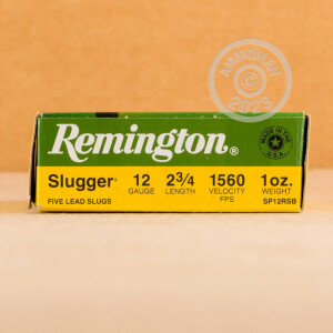 Photograph showing detail of 12 GAUGE REMINGTON SLUGGER 2-3/4" 1 OZ. RIFLED SLUG (250 ROUNDS)
