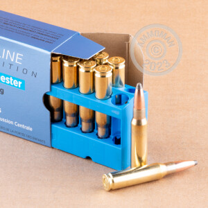A photograph detailing the 308 / 7.62x51 ammo with soft point bullets made by Prvi Partizan.