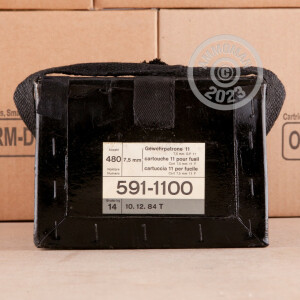 Photo detailing the 7.5x55 SWISS (SCHMIDT-RUBIN) RUAG MUNITIONS 174 GRAIN FMJ (480 ROUNDS) for sale at AmmoMan.com.