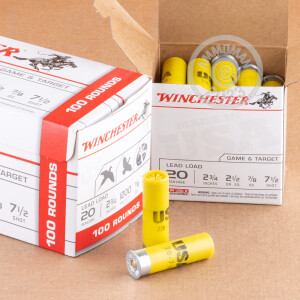 Image of 20 GAUGE WINCHESTER USA GAME & TARGET 2-3/4" 7/8 OZ. #7.5 (100 ROUNDS)