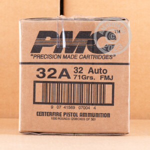 Photo detailing the 32 ACP PMC BRONZE 71 GRAIN FMJ (1000 ROUNDS) for sale at AmmoMan.com.