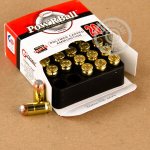 A photograph of 20 rounds of 70 grain .380 Auto ammo with a JHP bullet for sale.
