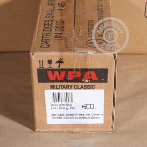 Image of the 5.45X39 WOLF WPA 60 GRAIN FMJ (30 ROUNDS) available at AmmoMan.com.