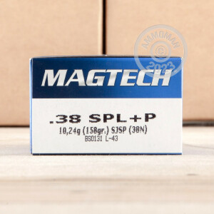 Photo detailing the 38 SPECIAL +P MAGTECH 158 GRAIN JSP (1000 ROUNDS) for sale at AmmoMan.com.