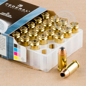 Photo detailing the 40 S&W FEDERAL PERSONAL DEFENSE 180 GRAIN JHP (500 ROUNDS) for sale at AmmoMan.com.