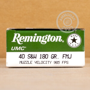 Image of 40 S&W REMINGTON UMC 180 GRAIN MC (50 ROUNDS)
