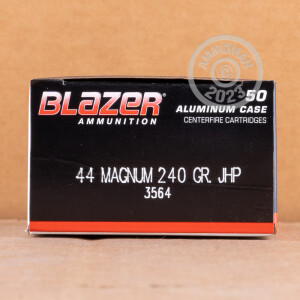 Image of 44 Remington Magnum ammo by Blazer that's ideal for home protection.