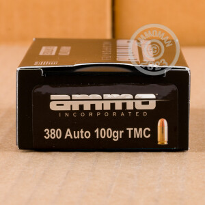 An image of .380 Auto ammo made by Ammo Incorporated at AmmoMan.com.