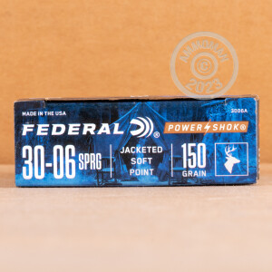 Image of the .30-06 SPRINGFIELD FEDERAL POWER-SHOK 150 GRAIN SP (200 ROUNDS) available at AmmoMan.com.