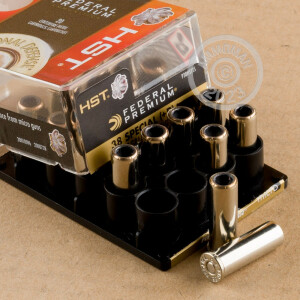 Photograph showing detail of 38 SPECIAL +P FEDERAL PERSONAL DEFENSE HST MICRO 130 GRAIN JHP (200 ROUNDS)