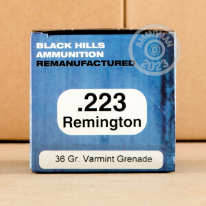 Image of 223 REMINGTON BLACK HILLS REMANUFACTURED 36 GRAIN HP VARMINT GRENADE (50 ROUNDS)