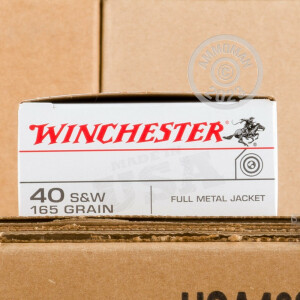 Photograph showing detail of .40 S&W WINCHESTER 165 GRAIN FULL METAL JACKET (500 ROUNDS)