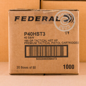 Photograph showing detail of .40 S&W FEDERAL HST 165 GRAIN JHP (1000 ROUNDS)