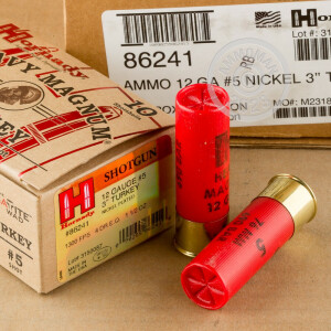 Photo detailing the 12 GAUGE HORNADY HEAVY MAGNUM TURKEY 3" #5 SHOT (10 ROUNDS) for sale at AmmoMan.com.